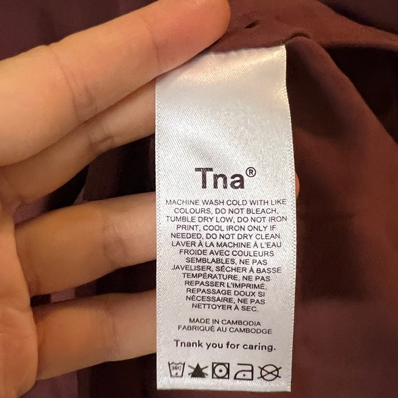 Aritzia TNA dark maroon chill Aimee dress size large l new - Picture 5 of 12